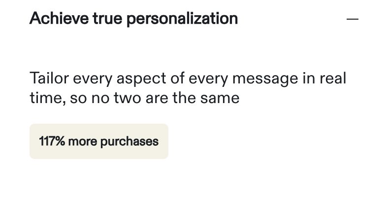 Attentive homepage: 117% more purchases